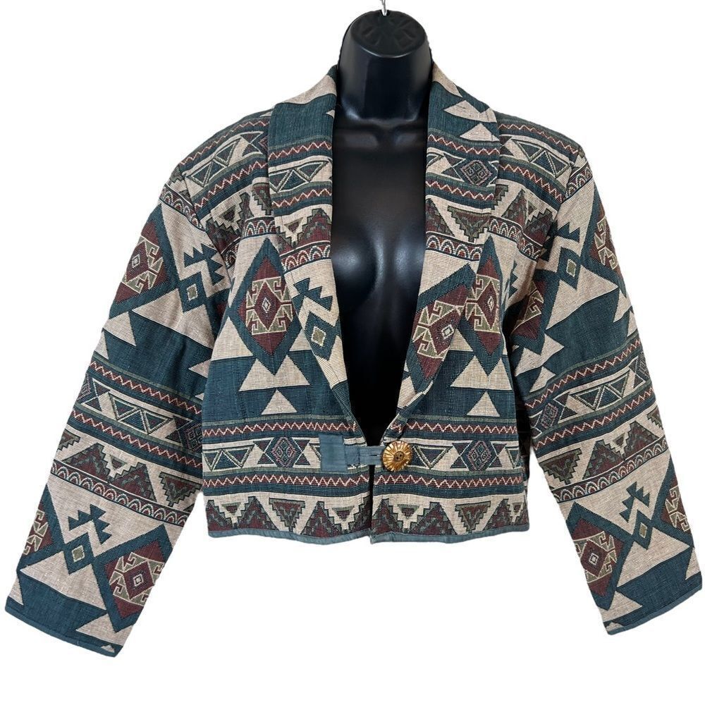 Vintage Flashback Southwestern Tapestry Bolero Jacket